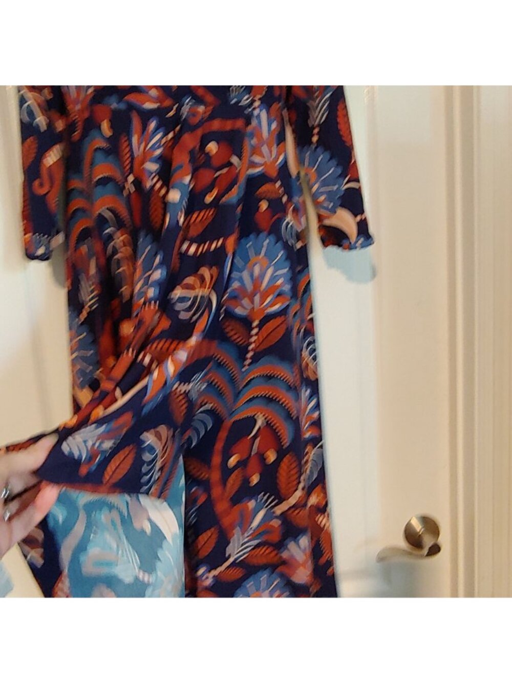 Farm Rio Faux Wrap Maxi Dress Tiger Jungle Floral Animal Print Boho L Art Fairy - Picture 6 of 15